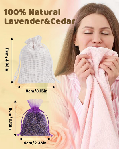26 Pack Cedar Chips and Natural Dried Lavender Sachets Bags