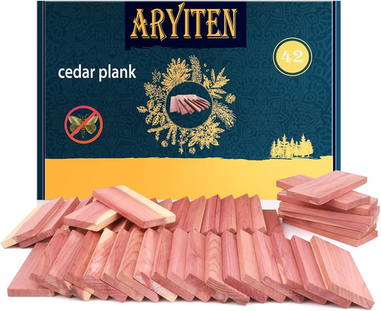 Cedar Blocks for Clothes Storage, 42 Cedar Planks - Aromatic Scent Cedar Wood Planks for Closets and Drawers Freshener