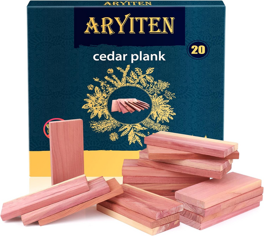 Cedar Blocks for Clothes Storage, 20 Pack Cedar Planks - Aromatic Scent Cedar Wood Planks for Closets and Drawers Freshener