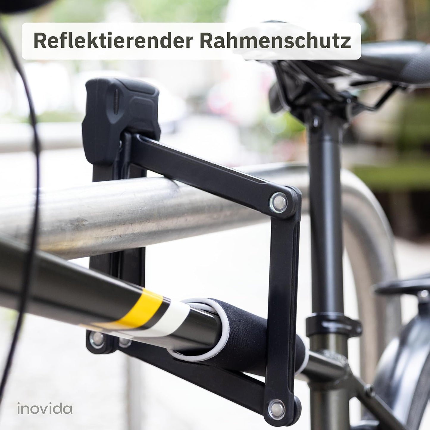 Bicycle Frame Protector with Reflectors: 2 x Frame Protection Bicycle in 18 x 12.5 cm with Velcro Made of Neoprene - Frame Protection Film Bicycle - Frame Protection Bicycle Carrier Accessories -