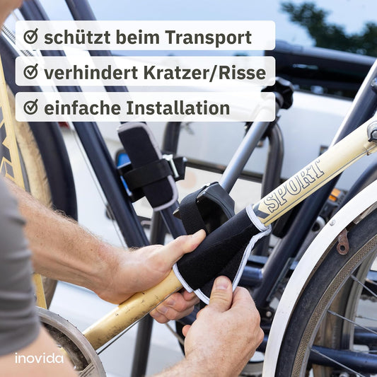 Bicycle Frame Protector with Reflectors: 2 x Frame Protection Bicycle in 18 x 12.5 cm with Velcro Made of Neoprene - Frame Protection Film Bicycle - Frame Protection Bicycle Carrier Accessories -