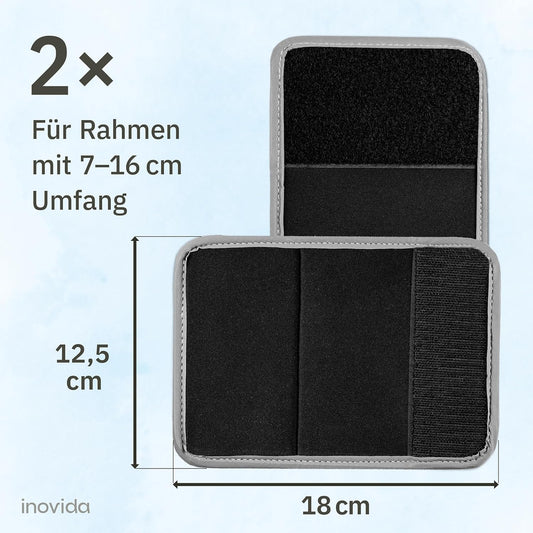 Bicycle Frame Protector with Reflectors: 2 x Frame Protection Bicycle in 18 x 12.5 cm with Velcro Made of Neoprene - Frame Protection Film Bicycle - Frame Protection Bicycle Carrier Accessories -