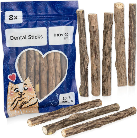 Matatabi Stick Cat: 8 Matatabi Sticks for Cats Dental Care - Wooden Cat Chew Toy Against Bad Breath - Natural Cat Toy - Cat Sticks